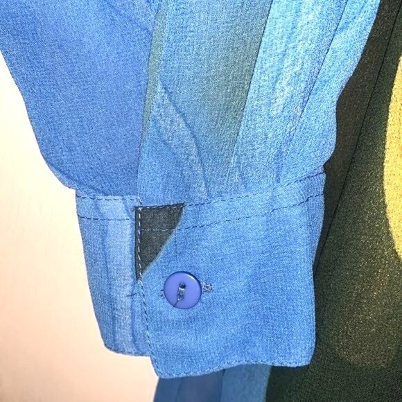 Shopping With Anthony Colorful Button-Up Shirt 1X Multicolor Polyester Long Slee - Picture 5 of 10